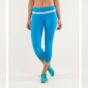 Lululemon Athletica Run Inspire II cropped blue leggings size 4. GUC.